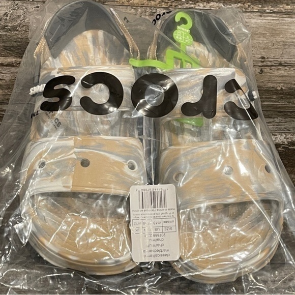 Crocs All-Terrain Marbled Slip On Sandals Outdoors Chai / Multi Mens Size 13 NWT - Picture 4 of 10